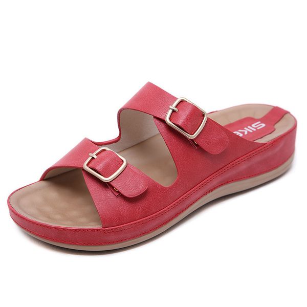 2020 summer new large size metal buckle comfortable wild word mother shoes slippers children, Black
2020 summer new large size metal buckle comfortable wild word mother shoes slippers children, Black