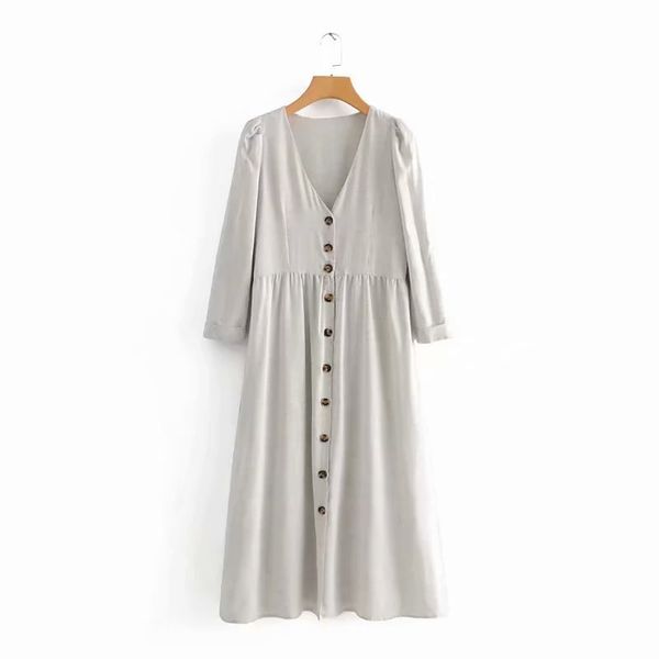 new women vintage v neck solid color single breasted casual loose a line dress female elegant pleats vestido chic dresses ds3063, Black;gray
new women vintage v neck solid color single breasted casual loose a line dress female elegant pleats vestido chic dresses ds3063, Black;gray