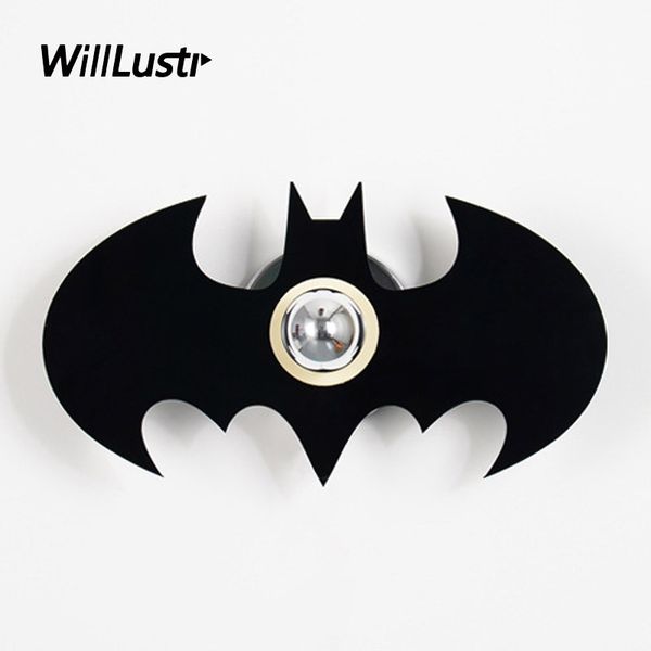 

creative batman wall lamp acrylic bat metal sconce l restaurant corridor nursery kindergarten kids room cartoon shadow light