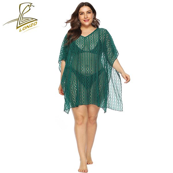 lonzo new irregular lace beach dress women' loose v-neck perspective bikini cover ups plus size lcp53, Blue;gray
lonzo new irregular lace beach dress women' loose v-neck perspective bikini cover ups plus size lcp53, Blue;gray