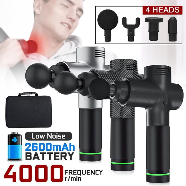 4000r/min therapy massage guns 3 gears muscle massager pain sport massage machine relax body slimming relief 4 heads with bag
4000r/min therapy massage guns 3 gears muscle massager pain sport massage machine relax body slimming relief 4 heads with bag