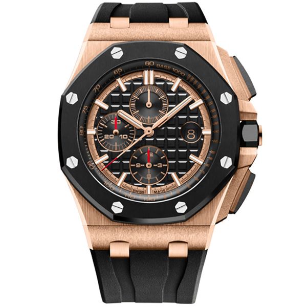 luxury mens watches for men vk chronography quartz movement royal oak series mens watch 15400 rubber strap mens sport watches montre de luxe, Slivery;brown 
luxury mens watches for men vk chronography quartz movement royal oak series mens watch 15400 rubber strap mens sport watches montre de luxe, Slivery;brown