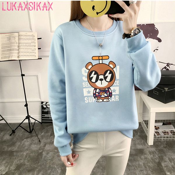 2018 new autumn winter women loose sweatshirt coat harajuku cute cartoon bear print thicken warm pullover sweatshirt, Black
2018 new autumn winter women loose sweatshirt coat harajuku cute cartoon bear print thicken warm pullover sweatshirt, Black