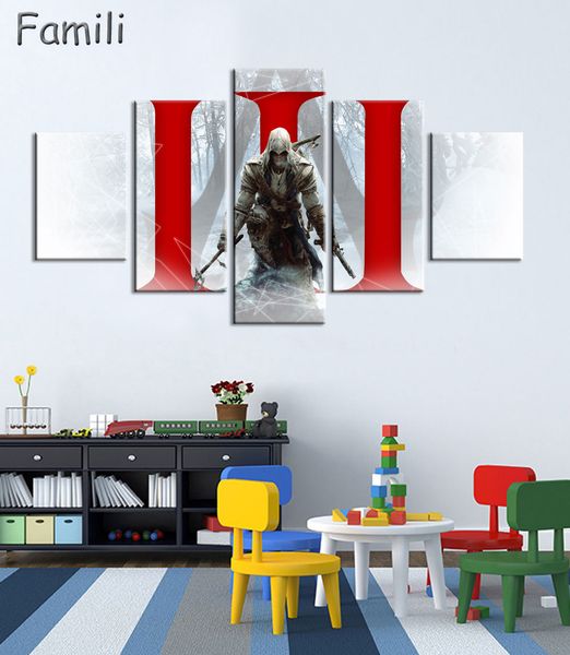 Modern Canvas Painting Style Modular Wall Art Pictures Home Decor 5Pieces Assassin Creed Photo HD Printed Movie Poster
Modern Canvas Painting Style Modular Wall Art Pictures Home Decor 5Pieces Assassin Creed Photo HD Printed Movie Poster