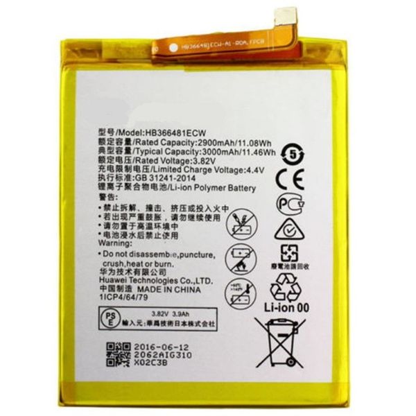 2019 100% первоначально подлинный аккумулятор 2900mah hb366481ecw для p9 p9 облегченной честь 8 p10 облегченной y6 ii p8 lite / р20 батареи