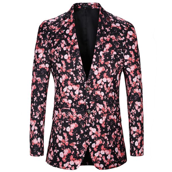 men's blazer is now popular spring and autumn men's fashion slim cherry pattern suit quality single-breasted jacket, White;black
men's blazer is now popular spring and autumn men's fashion slim cherry pattern suit quality single-breasted jacket, White;black