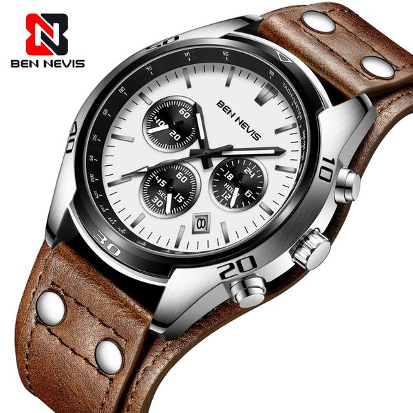 bennevis men watch watches quartz clock fashion leather belt waterproof outdoor watch sports wristwatch a5, Slivery;brown
bennevis men watch watches quartz clock fashion leather belt waterproof outdoor watch sports wristwatch a5, Slivery;brown