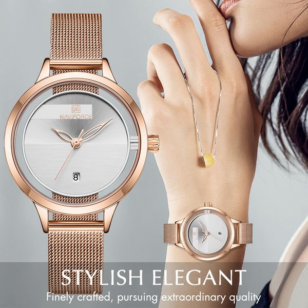 naviforce brand women analog quartz watch ladies simple business watches female stainless steel waterproof wristwatch, Slivery;brown
naviforce brand women analog quartz watch ladies simple business watches female stainless steel waterproof wristwatch, Slivery;brown
