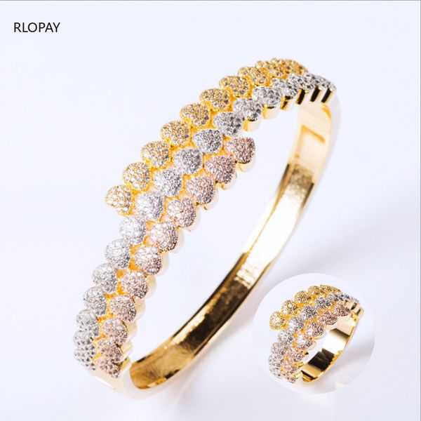 new love heart bangle ring set multicolor plating full cubic zircon bracelets for women valentine's day gifts, Black
new love heart bangle ring set multicolor plating full cubic zircon bracelets for women valentine's day gifts, Black