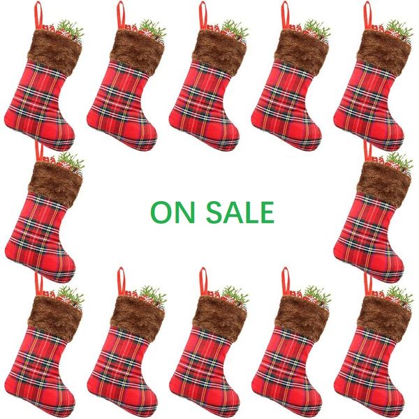 christmas santa socks gift stocking 9" tree decoration red plaid holiday party gift bag bulk for boy
christmas santa socks gift stocking 9" tree decoration red plaid holiday party gift bag bulk for boy