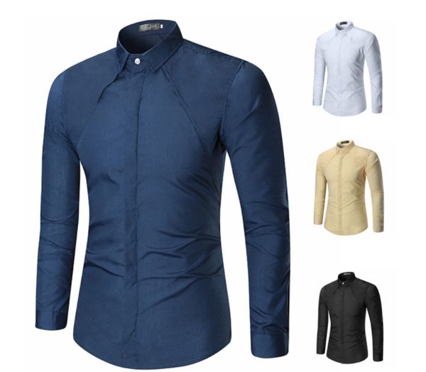 new fashion white shirt men's long sleeve casual shirt business men's slim fit fitted wedding fit sa-8, White;black
new fashion white shirt men's long sleeve casual shirt business men's slim fit fitted wedding fit sa-8, White;black