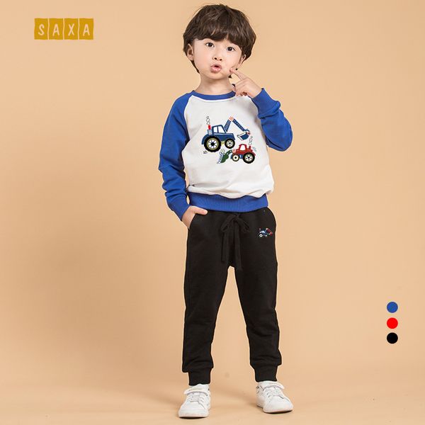 children's suit spring and autumn new boy cartoon excavator pattern 100% cotton suit children's color matching sweater, White
children's suit spring and autumn new boy cartoon excavator pattern 100% cotton suit children's color matching sweater, White