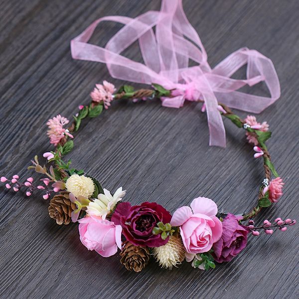 pink artificial flower hair wreath headbands accessories for wedding bridal fashion floral garland ornaments headdress handmade, Golden;white
pink artificial flower hair wreath headbands accessories for wedding bridal fashion floral garland ornaments headdress handmade, Golden;white
