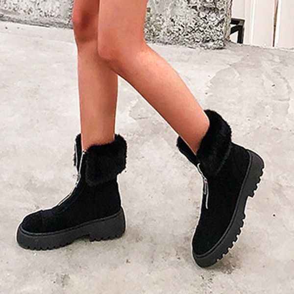 winter front zipper winter boots women's lady fashion flat short-plush keep warm ankle mid boots warm fur plush insole snow boot, Black
winter front zipper winter boots women's lady fashion flat short-plush keep warm ankle mid boots warm fur plush insole snow boot, Black