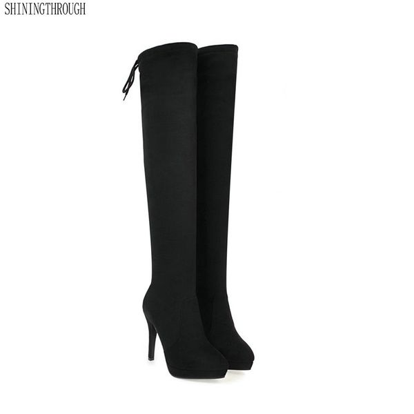2019 thin high heels over the knee high boots winter poined toe platform women boots lady fashion big size 34-43, Black
2019 thin high heels over the knee high boots winter poined toe platform women boots lady fashion big size 34-43, Black