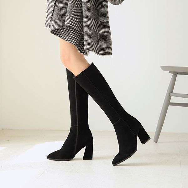 vallu fashion high heel boots knee high nunbuck leather women shoes winter warm boots zipper female long, Black
vallu fashion high heel boots knee high nunbuck leather women shoes winter warm boots zipper female long, Black