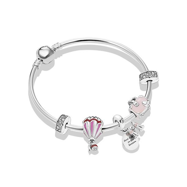real s925 sterling silver bracelet sweet trip the finished product air balloon valentine's day gift, Black
real s925 sterling silver bracelet sweet trip the finished product air balloon valentine's day gift, Black