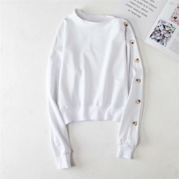 spring and autumn new fashion solid color round neck long-sleeved hoodie sweater women, street wild buckle slim hoodie women, Black
spring and autumn new fashion solid color round neck long-sleeved hoodie sweater women, street wild buckle slim hoodie women, Black