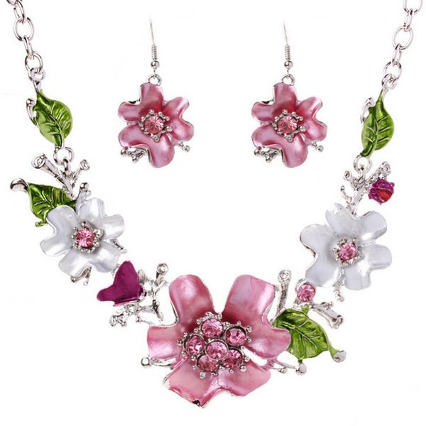 sweet european fashion jewelry set wild flower-studded necklace and earrings drop shipping nl0066, Silver
sweet european fashion jewelry set wild flower-studded necklace and earrings drop shipping nl0066, Silver