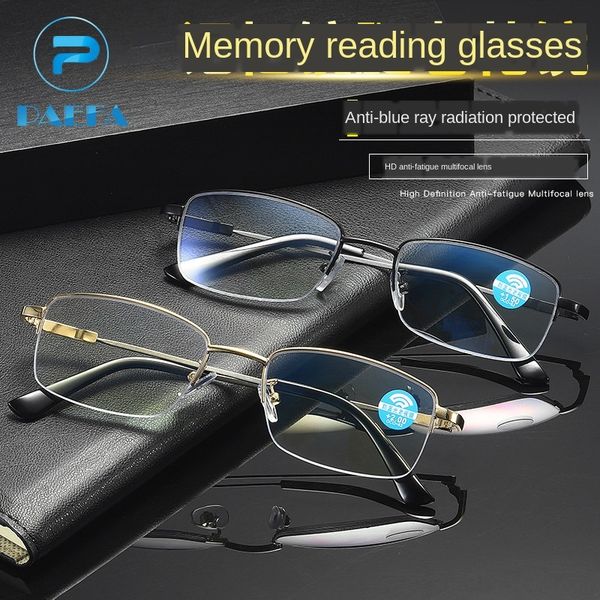 far and near multi-use presbyopic glasses anti-blue light ultra-light memory legs progressive multi-focus presbyopic glasses, Silver
far and near multi-use presbyopic glasses anti-blue light ultra-light memory legs progressive multi-focus presbyopic glasses, Silver
