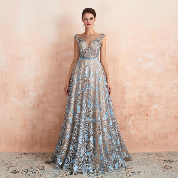 m67360 scoop sleeveless a-line lace evening dress empire waist crystals beading pretty prom dresses with sheer back long formal dresses, Black
m67360 scoop sleeveless a-line lace evening dress empire waist crystals beading pretty prom dresses with sheer back long formal dresses, Black