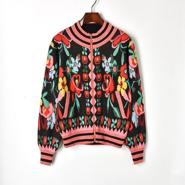 jacquard knit cardigan sweater 2018 winter hit color flower print long sleeve cardigan coat women zipper knitted baseball jacket, White
jacquard knit cardigan sweater 2018 winter hit color flower print long sleeve cardigan coat women zipper knitted baseball jacket, White