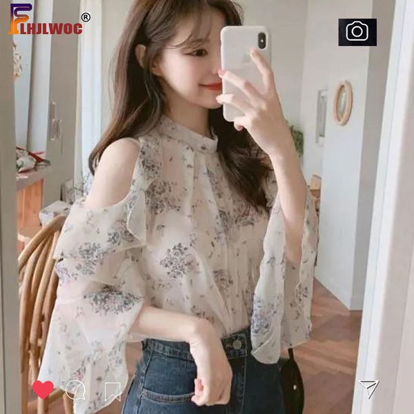 off shoulder chic flare sleeve cute sweet girls women flhjlwoc japanese korea style floral hollow out ruffled blouse, White
off shoulder chic flare sleeve cute sweet girls women flhjlwoc japanese korea style floral hollow out ruffled blouse, White