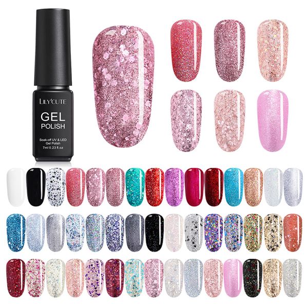 lilycute 7ml uv gel nail polish holographic glitter pink color series soak off nail art gel polish varnish manicure design
lilycute 7ml uv gel nail polish holographic glitter pink color series soak off nail art gel polish varnish manicure design