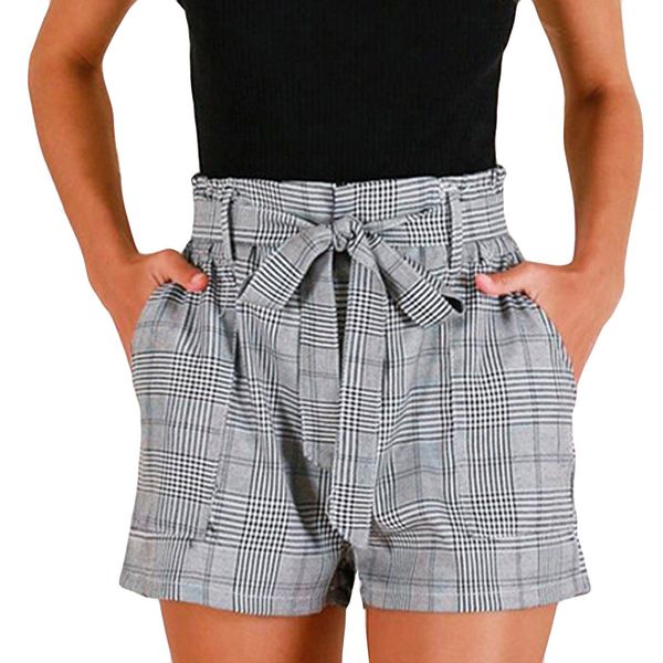 women shorts 2019 summer high waisted shorts casual plaid loose mini trousers lady streetwear holiday beach stretchy #t, White;black
women shorts 2019 summer high waisted shorts casual plaid loose mini trousers lady streetwear holiday beach stretchy #t, White;black