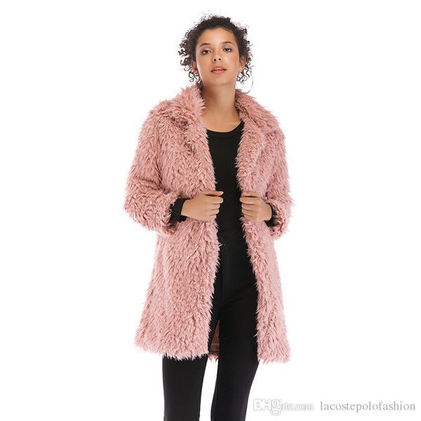 designer womens faux fur fashion solid womens long sleeve slim coat donna casual fleece warm clothes, Black
designer womens faux fur fashion solid womens long sleeve slim coat donna casual fleece warm clothes, Black
