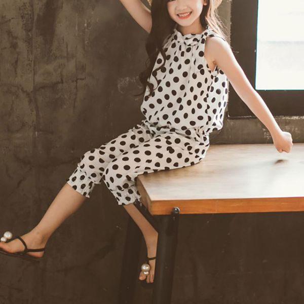 summer baby girl clothes new sleeveless polka dot print vest pants trousers casual costume set 2pcs, White
summer baby girl clothes new sleeveless polka dot print vest pants trousers casual costume set 2pcs, White