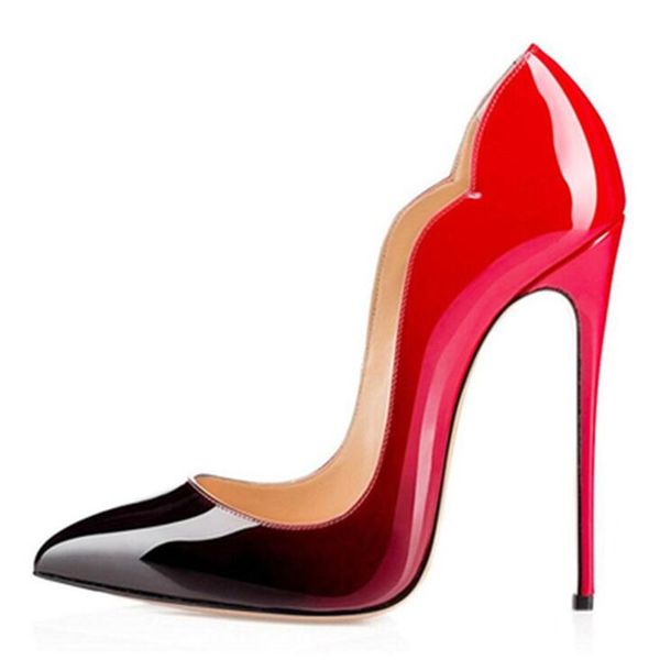 high heels pointed toes pumps patent leather red wedding shoes professional patchwork night club women's shoes 12 cm plus size 34-45, Black
high heels pointed toes pumps patent leather red wedding shoes professional patchwork night club women's shoes 12 cm plus size 34-45, Black