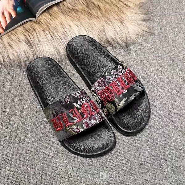 sandals slippers for men and women fashion style with box 2018 designer flower printed beach flip flops genuine leather slipper, Black
sandals slippers for men and women fashion style with box 2018 designer flower printed beach flip flops genuine leather slipper, Black