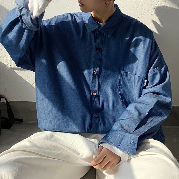 2020 spring and autumn new youth popular simple basic denim long sleeve shirt fashion casual black / blue -2xl, White;black
2020 spring and autumn new youth popular simple basic denim long sleeve shirt fashion casual black / blue -2xl, White;black