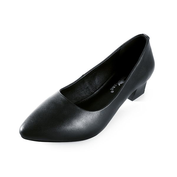 women leather high heels pumps work shoes office wear 5cm square heels fashion women shoes, Black
women leather high heels pumps work shoes office wear 5cm square heels fashion women shoes, Black