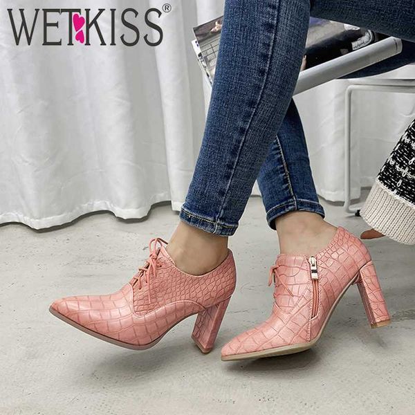 wetkiss lace up pumps women high heels shoes woman pointed toe zipper ladies pumps embossed pu female shoes, Black
wetkiss lace up pumps women high heels shoes woman pointed toe zipper ladies pumps embossed pu female shoes, Black
