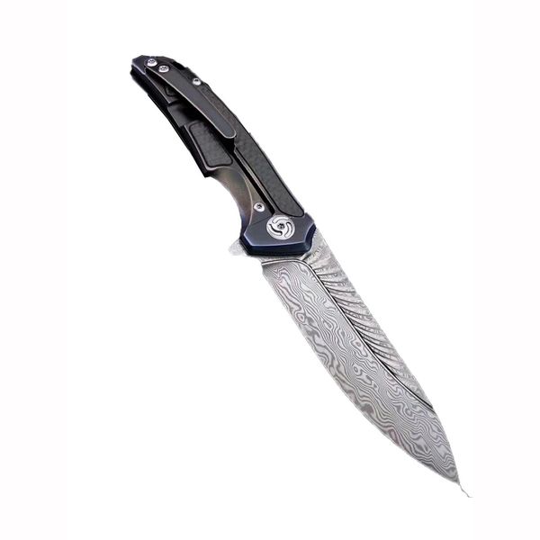 FK-40 Damascus Folding Pocket Knife Titanium Alloy Inlaid Carbon Fiber Handle with Pocket Clip Quick Opening Camping Knife Tactical EDC
FK-40 Damascus Folding Pocket Knife Titanium Alloy Inlaid Carbon Fiber Handle with Pocket Clip Quick Opening Camping Knife Tactical EDC