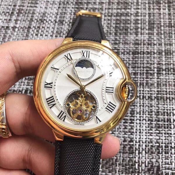 newly excellent men's watch automatic movement 316 delicate steel case tourbillon white face men's quality beluxe wristwatch, Slivery;brown
newly excellent men's watch automatic movement 316 delicate steel case tourbillon white face men's quality beluxe wristwatch, Slivery;brown