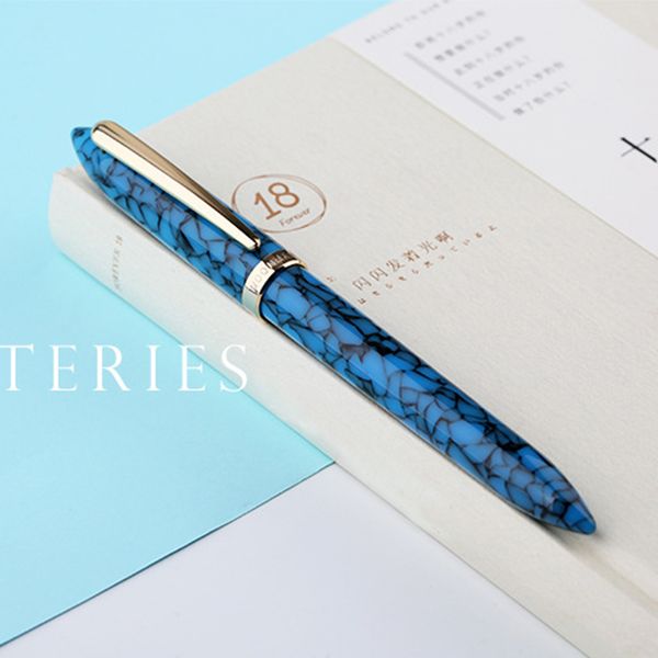 0.38mm 0.5mm School Portable Fountain Pen Fine Nib Colorful Office Refillable Gift Marbling Acrylic Resin Students Stationery