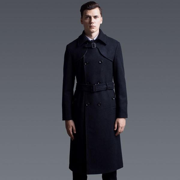 wool plus size long men's jackets army green autumn winter coats double-breasted woolen coat manteau homme kj252, Black
wool plus size long men's jackets army green autumn winter coats double-breasted woolen coat manteau homme kj252, Black