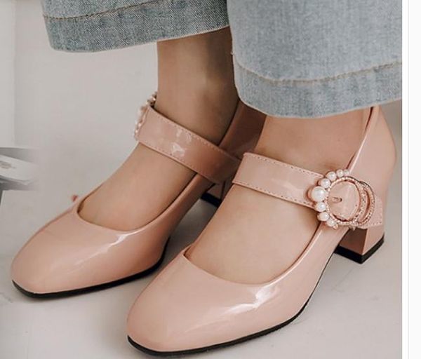 2019 women's shoes in spring and autumn with new style high heel coarse heel round head @14, Black
2019 women's shoes in spring and autumn with new style high heel coarse heel round head @14, Black