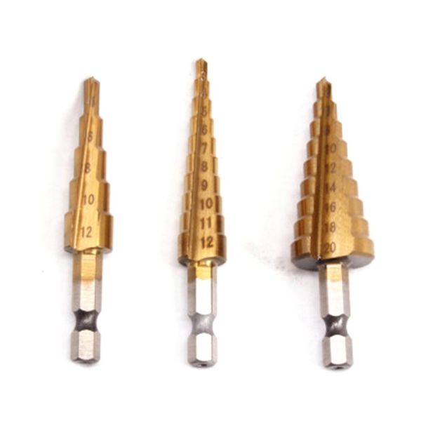 3pcs hex shank step drill 3-12 4-20 4-12mm cutter set pagoda drill set hex shank step taper
3pcs hex shank step drill 3-12 4-20 4-12mm cutter set pagoda drill set hex shank step taper