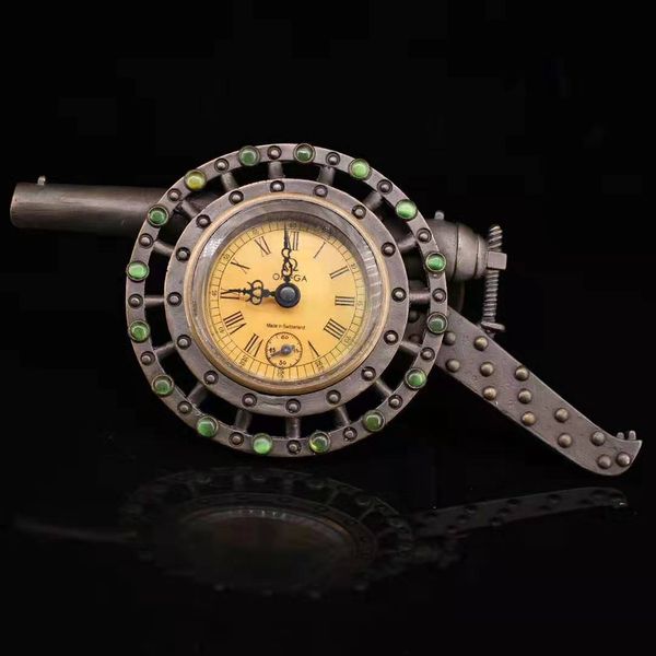 european exquisite brass classical mechanical inlay gem guns model clock
european exquisite brass classical mechanical inlay gem guns model clock