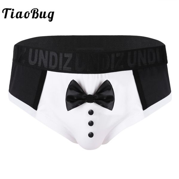men's swimwear men soft underwear white/black color splice cute bow tie tuxedo briefs breathable stretchy male underpants
men's swimwear men soft underwear white/black color splice cute bow tie tuxedo briefs breathable stretchy male underpants