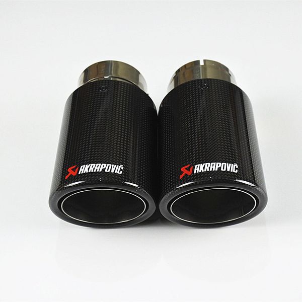 

1pcs car styling inlet 63mm to outlet 89mm carbon fiber akrapovic exhausts tips, escape akrapovic carbon muffler tip end pipes