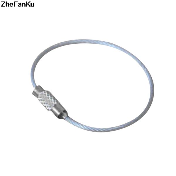 1pc screw locking stainless steel wire keychain cable rope key holder keyring key chain rings cable outdoor hiking keychains, Silver
1pc screw locking stainless steel wire keychain cable rope key holder keyring key chain rings cable outdoor hiking keychains, Silver