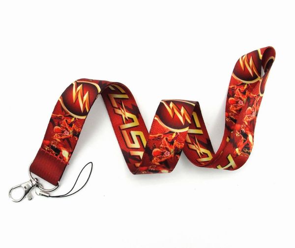 

10pcs в серию the флэш lanyard бейдж на флэш lanyard брелки мультфильм аниме сотовый телефон оптом, Silver