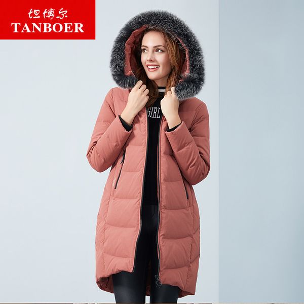 tanboer women's down jacket windproof winter jacket long style fur collar warm thick duck down coat female fashion tb18690, Black 
tanboer women's down jacket windproof winter jacket long style fur collar warm thick duck down coat female fashion tb18690, Black