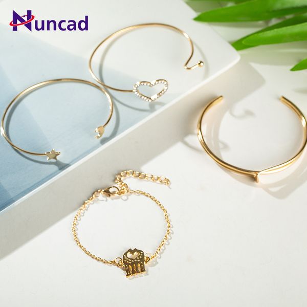 new love stars moon bracelet 4 piece set retro triangle jewelry set braceletgifts for women, Silver
new love stars moon bracelet 4 piece set retro triangle jewelry set braceletgifts for women, Silver