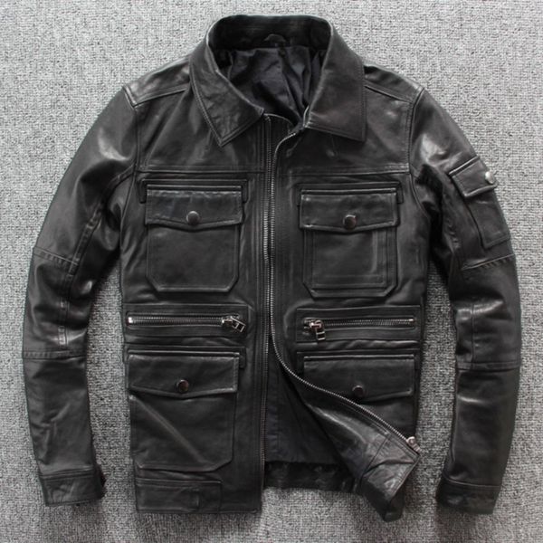 autumn new punck sheep leather mens moto biker sheepskin slim fit turn down collar short leather jacket black pockets coat
autumn new punck sheep leather mens moto biker sheepskin slim fit turn down collar short leather jacket black pockets coat